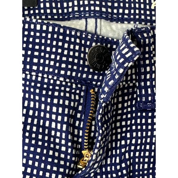 J. Crew Toothpick Straight Leg Pants Blue White Checkered Print Mid Rise 25 - Picture 6 of 13